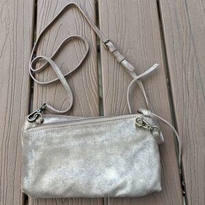 new SUNDANCE metallic convertible clutch crossbody bag